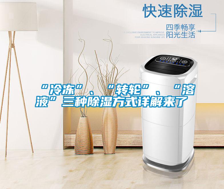 “冷冻”、“转轮”、“溶液”三种除湿方式详解来了