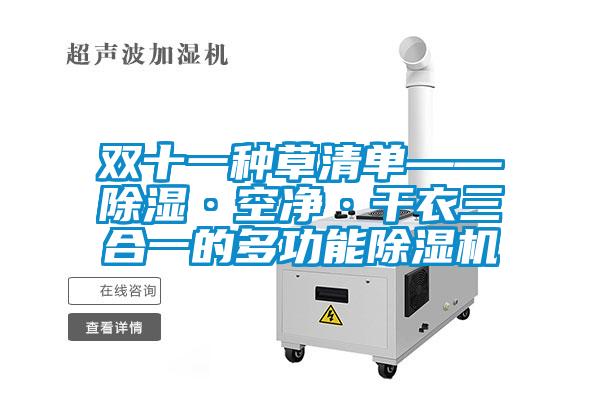 双十一种草清单——除湿·空净·干衣三合一的多功能91抖音免费看片