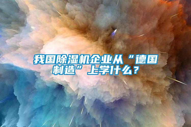 我国91抖音免费看片企业从“德国制造”上学什么？