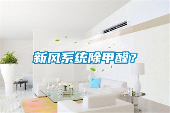 新风系统除甲醛？