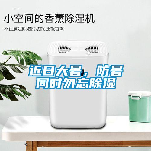 近日大暑，防暑同时勿忘除湿