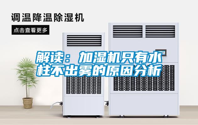 解读：加湿机只有水柱不出雾的原因分析