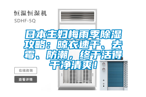 日本主妇梅雨季除湿攻略：晾衣速干、去霉、防潮，终于活得干净清爽！