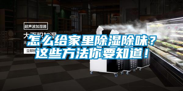 怎么给家里除湿除味？这些方法你要知道！