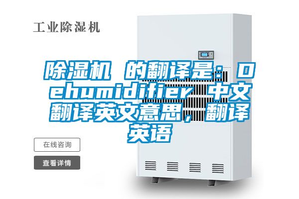 91抖音免费看片 的翻译是：Dehumidifier 中文翻译英文意思，翻译英语