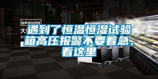 遇到了恒温恒湿试验箱高压报警不要着急，看这里